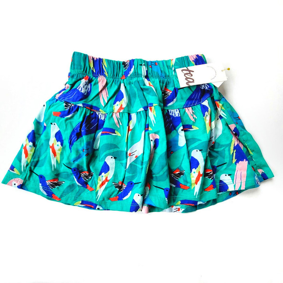 New Tea 4T Sport Skort Tropical Bird Flock Green NWT Collection - Picture 1 of 4